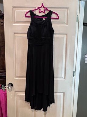 Sangria Black Halter Evening Dress